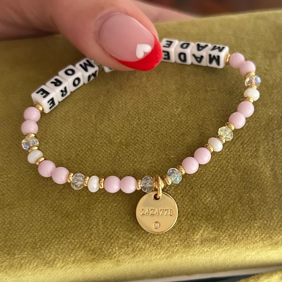 Little Words Project Pink Beaded Bracelet - Picture 2 of 3